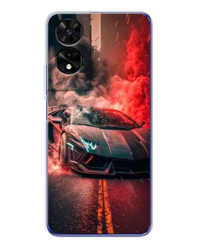 Чохол для TCL 505 з картинкою «Lamborghini червоний дим»