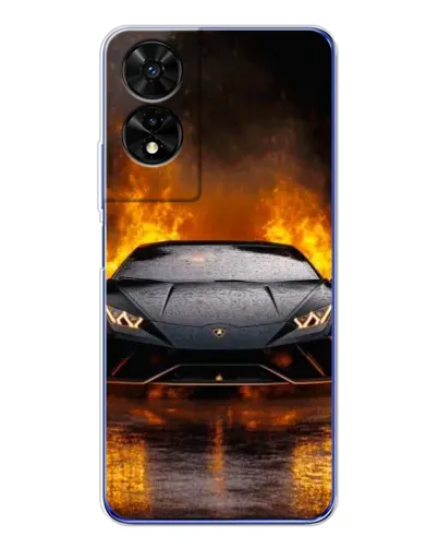 Чохол для TCL 505 з картинкою «Lamborghini у вогні»