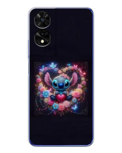 Чохол для TCL 505 з картинкою «Stitch у квітах»