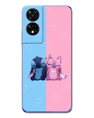 Чохол для TCL 505 з картинкою «Stitch та Angel Love»