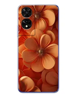 Чохол для TCL 505 з картинкою «Помаранчева макро квітка»