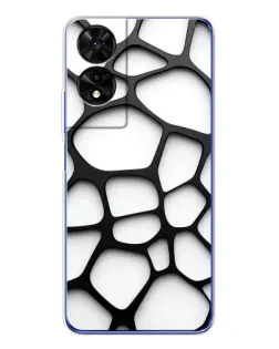 Чехол для TCL 505 с картинкой «Белая объемная сетка»