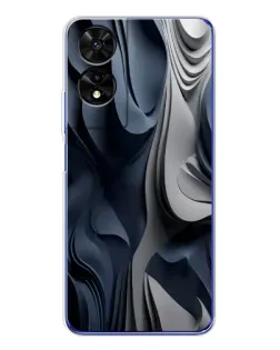 Чехол для TCL 505 с картинкой «Объемные синие складки»