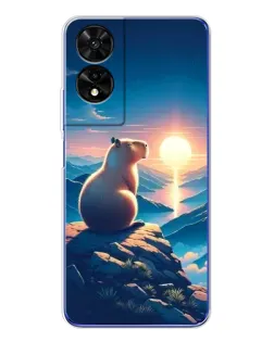 Чехол для TCL 505 с картинкой «Закат солнца с капибарой» Чехол для TCL 505 с картинкой «Закат солнца с капибарой»