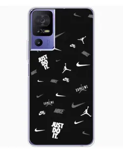 Чохол для TCL 605 з картинкою «Nike Black Pattern»