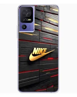 Чехол для TCL 605 с картинкой «Золотой Nike на металле»