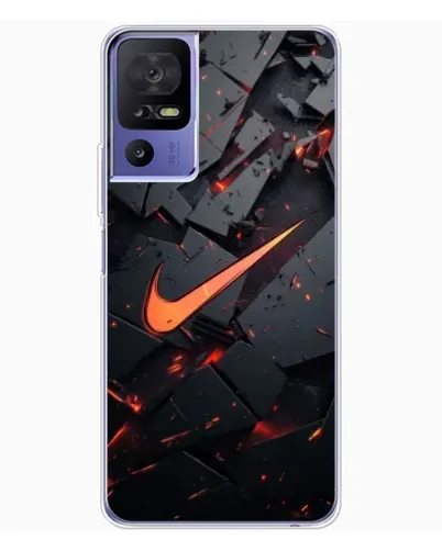 Чехол для TCL 605 с картинкой «Nike — эффект разломов»