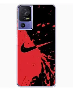 Чехол для TCL 605 с картинкой «Красные брызги Nike»