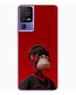 Чохол для TCL 605 з картинкою «Bored Ape в червоному»