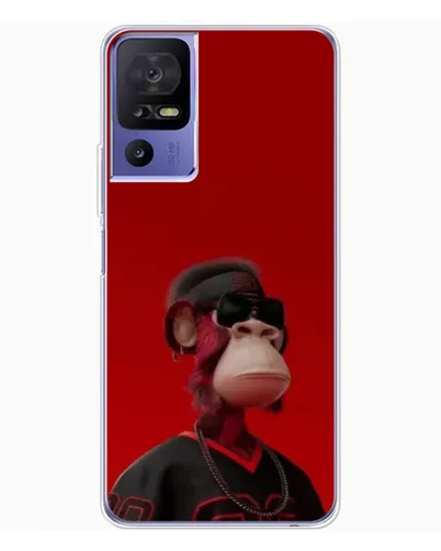 Чехол для TCL 605 с картинкой «Bored Ape в красном»