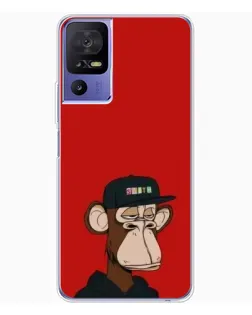 Чохол для TCL 605 з картинкою «Bored Ape — червоний фон»