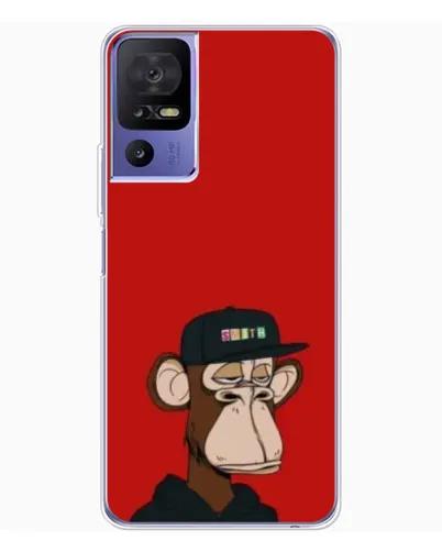 Чехол для TCL 605 с картинкой «Bored Ape — красный фон»