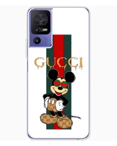 Чохол для TCL 605 з картинкою «Міккі Маус Gucci — смуги»