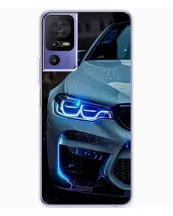 Чехол для TCL 605 с картинкой «Взгляд BMW с синими фарами»