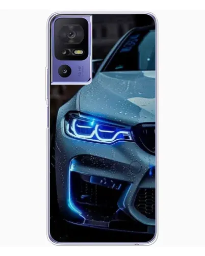 Чехол для TCL 605 с картинкой «Взгляд BMW с синими фарами»
