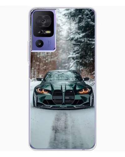 Чехол для TCL 605 с картинкой «BMW в зимнем лесу»