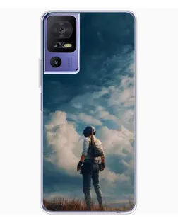 Чохол для TCL 605 з картинкою «Герой PUBG на скелі»