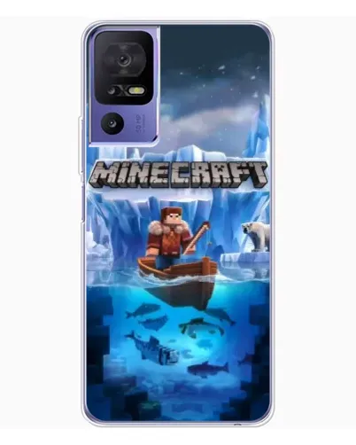 Чехол для TCL 605 с картинкой «Minecraft ледяной мир»