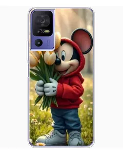 Чехол для TCL 605 с картинкой «Микки с тюльпанами»