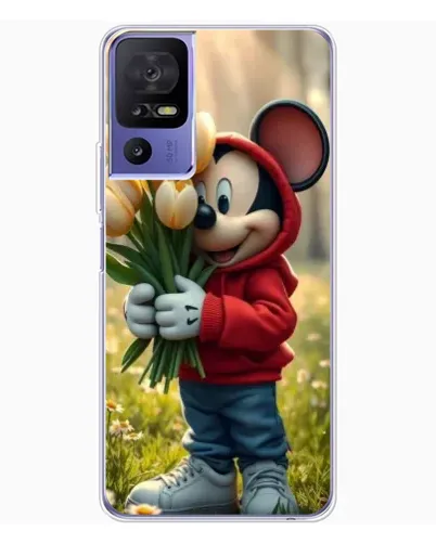 Чехол для TCL 605 с картинкой «Микки с тюльпанами»