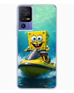 Чехол для TCL 605 с картинкой «Спанч Боб на гидроцикле»