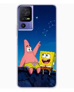 Чехол для TCL 605 с картинкой «Губка Боб и Патрик ночью»