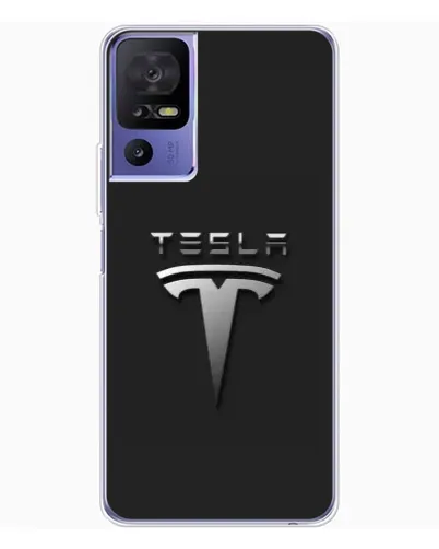 Чохол для TCL 605 з картинкою «Сталевий логотип Tesla»