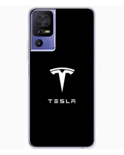 Чохол для TCL 605 з картинкою «Tesla White Logo»