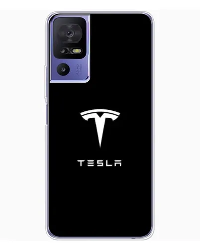 Чохол для TCL 605 з картинкою «Tesla White Logo»