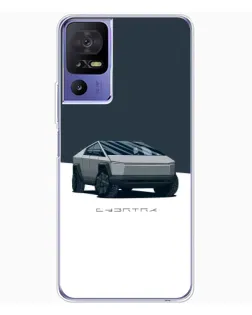Чохол для TCL 605 з картинкою «Сріблястий Cybertruck Tesla»