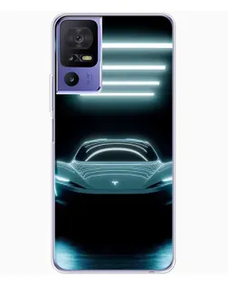 Чохол для TCL 605 з картинкою «Tesla в неоні»