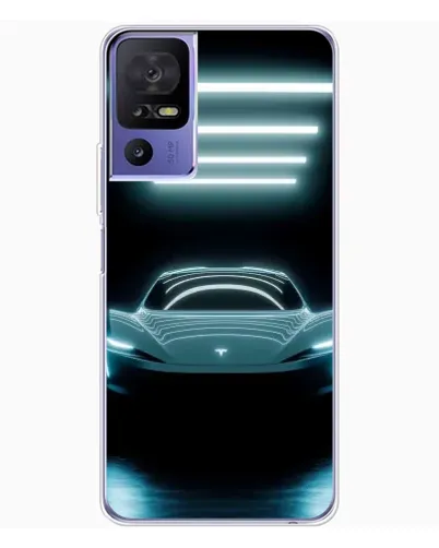Чохол для TCL 605 з картинкою «Tesla в неоні»