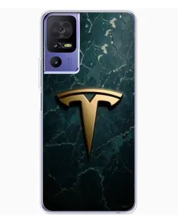 Чохол для TCL 605 з картинкою «Мармурова Tesla Gold»