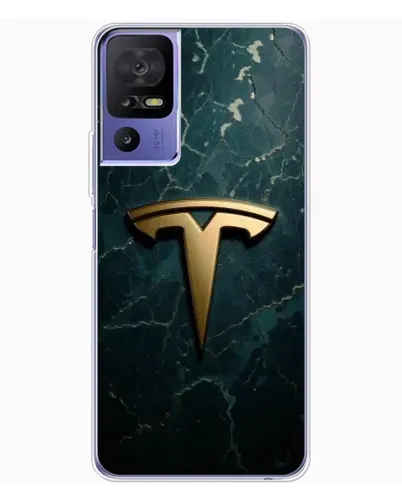 Чохол для TCL 605 з картинкою «Мармурова Tesla Gold»