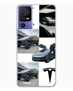Чохол для TCL 605 з картинкою «Колаж Cybertruck Tesla»