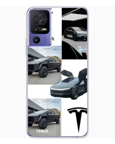 Чохол для TCL 605 з картинкою «Колаж Cybertruck Tesla»