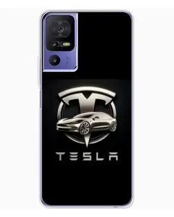 Чохол для TCL 605 з картинкою «Tesla — срібне авто»
