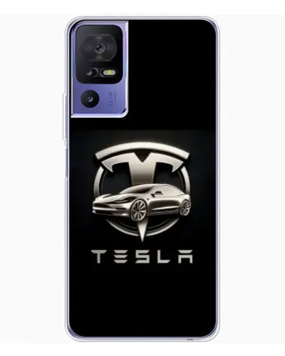 Чохол для TCL 605 з картинкою «Tesla — срібне авто»