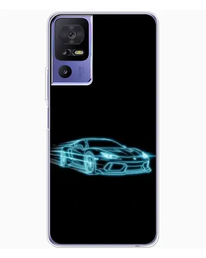 Чехол для TCL 605 с картинкой «Неоновый контур Lamborghini»