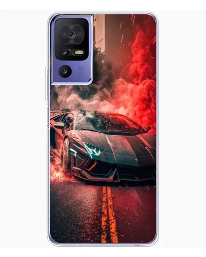 Чехол для TCL 605 с картинкой «Lamborghini красный дым»