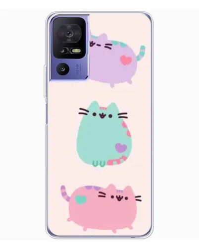 Чохол для TCL 605 з картинкою «Pusheen тріо»