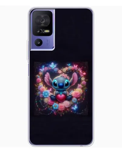 Чехол для TCL 605 с картинкой «Stitch в цветах» Чехол для TCL 605 с картинкой «Stitch в цветах»