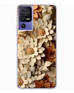 Чохол для TCL 605 з картинкою «Бежевий флористичний декор» Чохол для TCL 605 з картинкою «Бежевий флористичний декор»