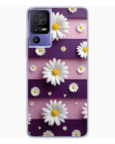 Чохол для TCL 605 з картинкою «Ромашки на фіолетовому»