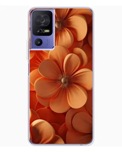 Чохол для TCL 605 з картинкою «Помаранчева макро квітка»