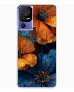 Чохол для TCL 605 з картинкою «Яскрава синьо-помаранчева флора» Чохол для TCL 605 з картинкою «Яскрава синьо-помаранчева флора»
