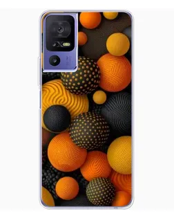 Чехол для TCL 605 с картинкой «Объемные оранжевые сферы»