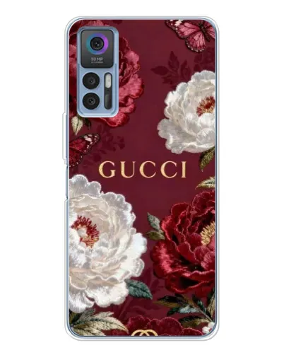 Чехол для TCL K23 5G с картинкой «Gucci — бордовые розы» Чехол для TCL K23 5G с картинкой «Gucci — бордовые розы»