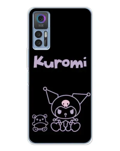 Чехол для TCL K23 с картинкой «Kuromi — черный минимализм»