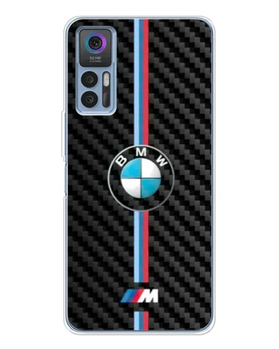 Чехол для TCL K23 с картинкой «Эмблема BMW и карбон»